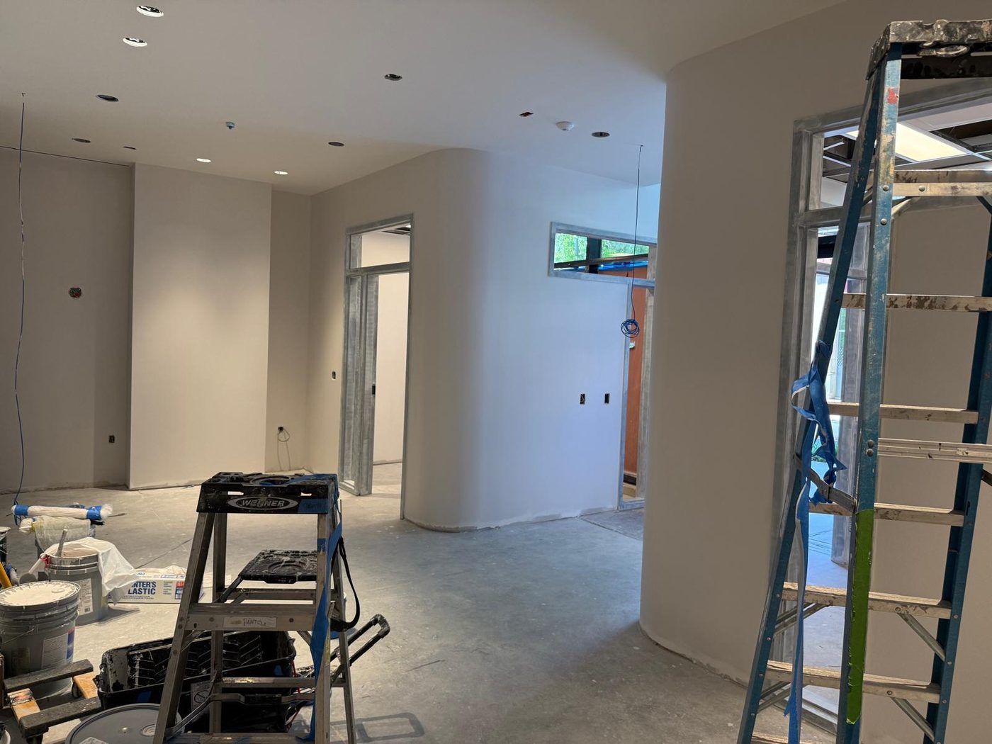 Interior build-out in progress