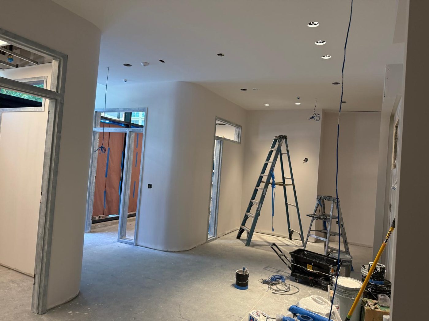 Interior build-out in progress