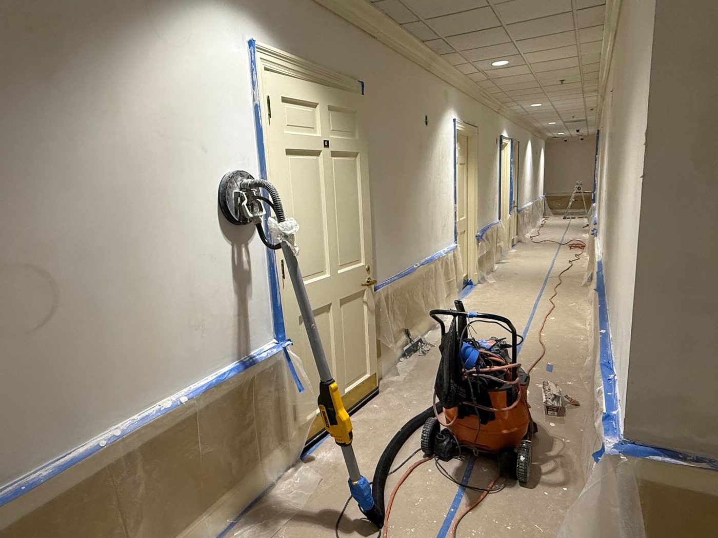 Interior painting in progress — corridor